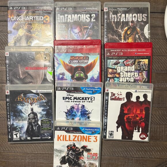 Lot of 10 PlayStation 3 Video Games (Batman, GTA, Godfather, Mickey) ++ - Picture 1 of 10